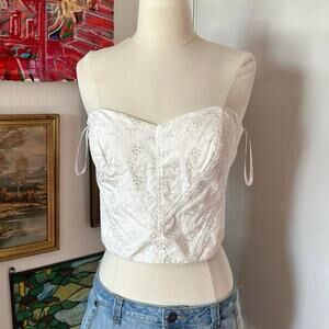 betsey johnson white cream size 6 corset tube top